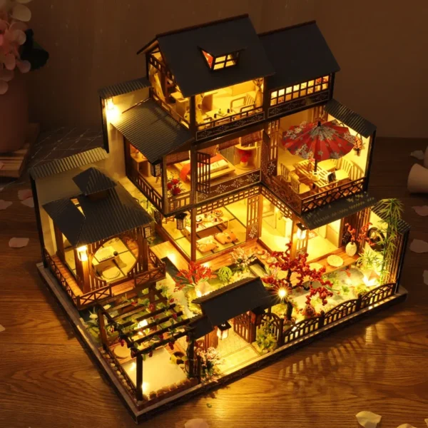 Miniature Dollhouse Kits - DIY Wooden Japanese Style with Furniture - Image 4