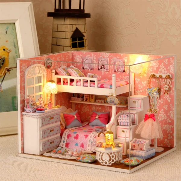 Miniature Dollhouse Kits Wooden Villa Model 3D Building Toy Gift - Image 2