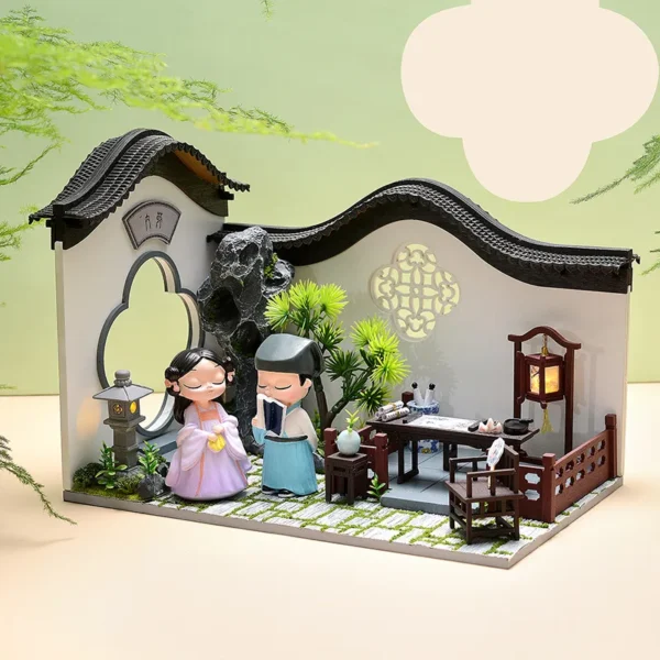 Miniature Dollhouse Kits: DIY Wooden Chinese Courtyard with Furniture for Adults - Image 2