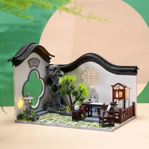 Miniature Dollhouse Kits: DIY Wooden Chinese Courtyard with Furniture for Adults - Image 4