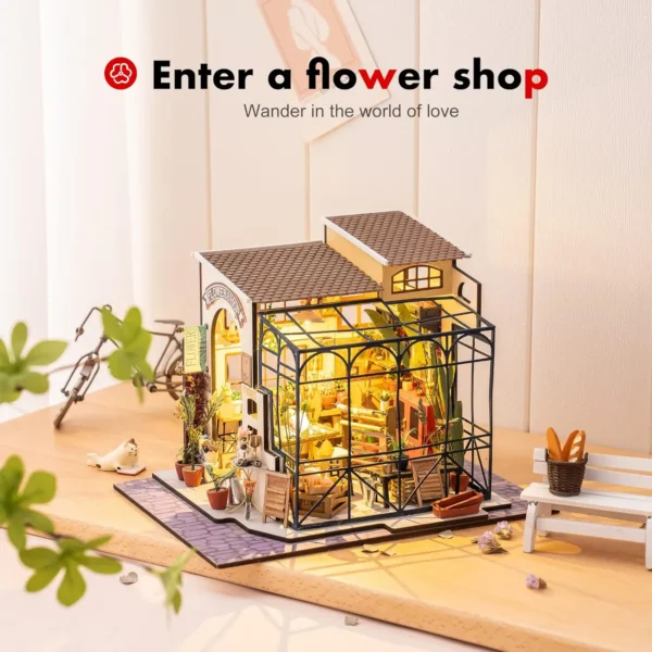 Miniature Dollhouse Kits 1:24 Scale Emily's Flower Shop Set - Image 5