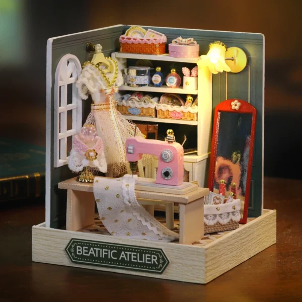 Miniature Dollhouse Kits with Furniture & LED – DIY Wooden Casa Beatific for Adults - Image 2