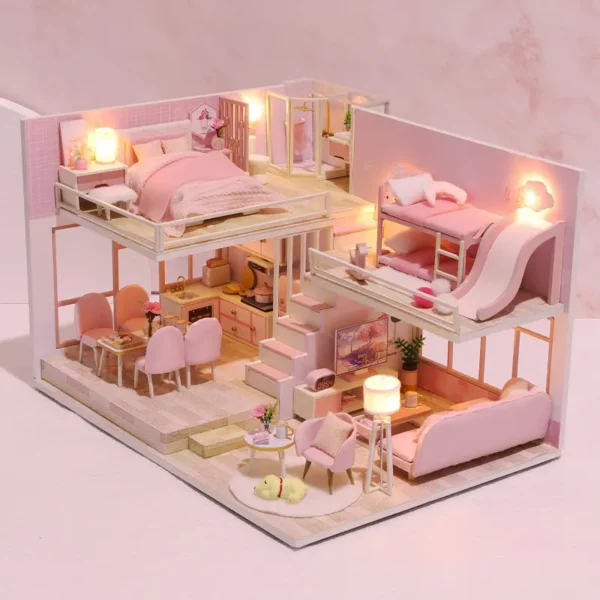 Miniature Dollhouse Kits with Furniture & Lights - DIY Puzzle Toys for Kids & Gifts - Image 5