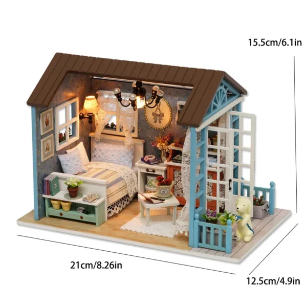 Miniature Dollhouse Kits 3D Wooden Room Craft with LED Lights – Children's Birthday Gift - Image 6