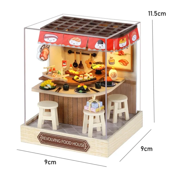 Miniature Dollhouse Kits DIY Wooden 3D Puzzle Model With Cover - Image 6