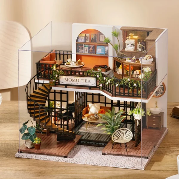 Miniature Dollhouse Kits With Furniture - DIY Momo Coffee Shop - Image 3