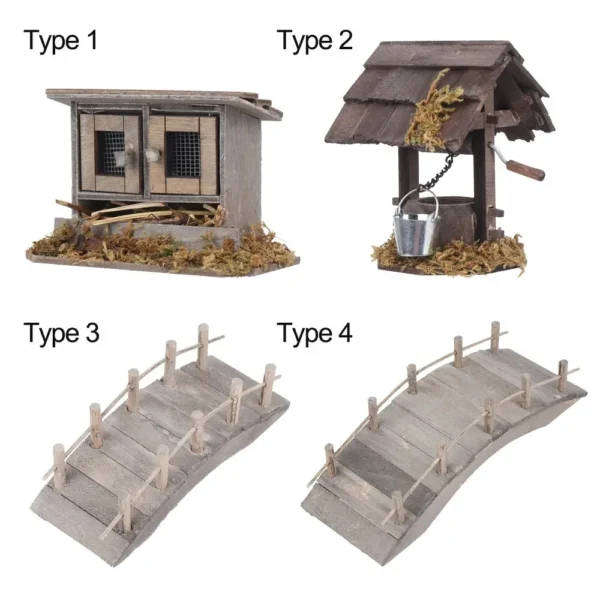 Miniature Dollhouse Kits 1:12 Scale Chicken Coop Arch Bridge - Image 6