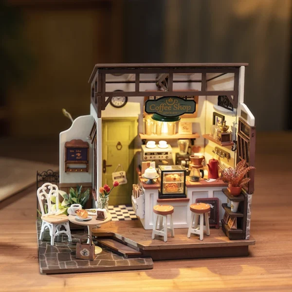 Miniature Dollhouse Kits Cafe 3D Puzzle DIY Model Craft Gift - Image 2