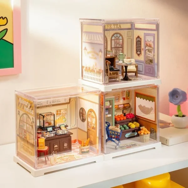 Miniature Dollhouse Kits - DIY Bakery Cottage Building Blocks for Kids' Gifts - Image 5