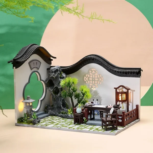 Miniature Dollhouse Kits Wooden Ancient Building with Furniture Lights - Image 4