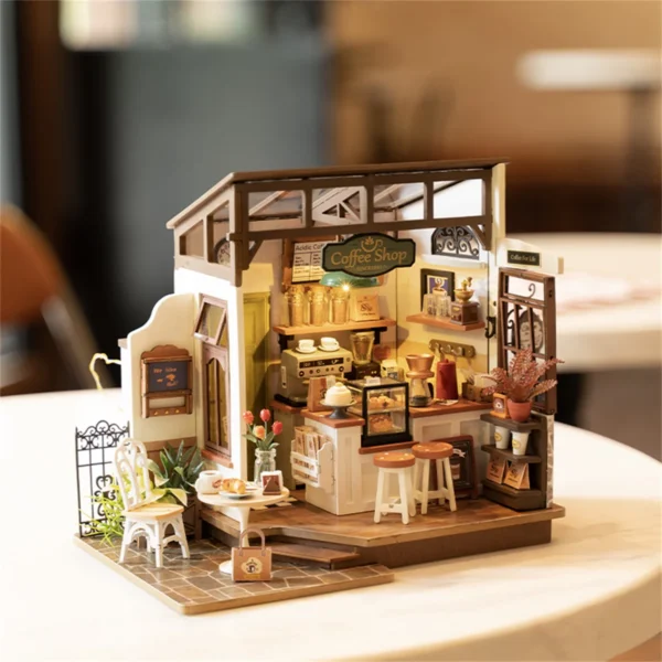 Miniature Dollhouse Kits DIY 3D Café Puzzle Model Craft Gift - Image 6