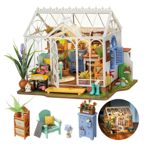 Miniature Dollhouse Kits Dreamy Garden House DIY 3D Puzzle