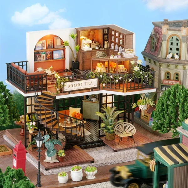 Miniature Dollhouse Kits With Furniture - DIY Momo Coffee Shop - Image 2