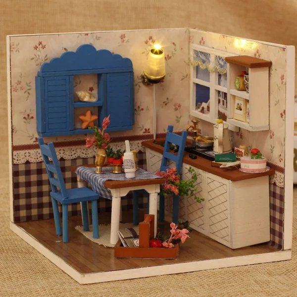 Miniature Dollhouse Kits Wooden Christmas Gift Puzzle Model House - Image 3