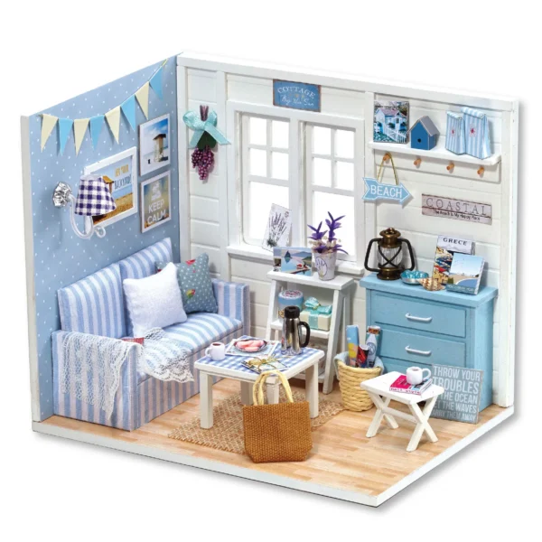 Miniature Dollhouse Kits 3D Puzzle with Furniture & LED Lights