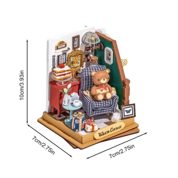 Miniature Dollhouse Kits Wooden Bear House DIY Assembly Gift Set - Image 6