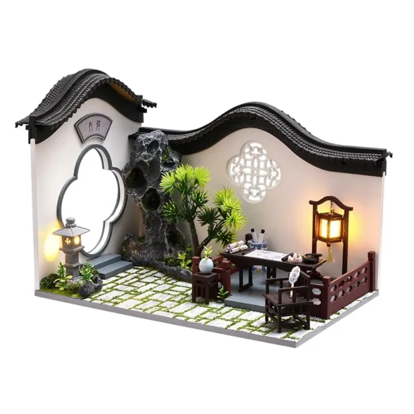 Miniature Dollhouse Kits Wooden Ancient Building with Furniture Lights - Image 5