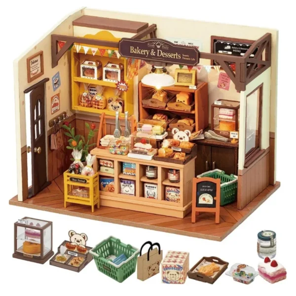 Miniature Dollhouse Kits 3D Puzzle DIY Baking House Gift