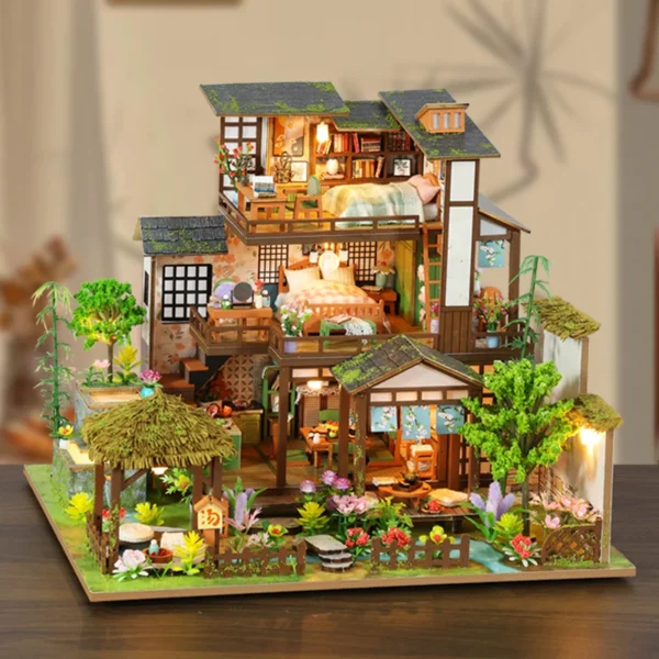 DIY Miniature Dollhouse Kits - Bamboo Courtyard Villa with Furniture, Perfect Girls' Gift - Image 3