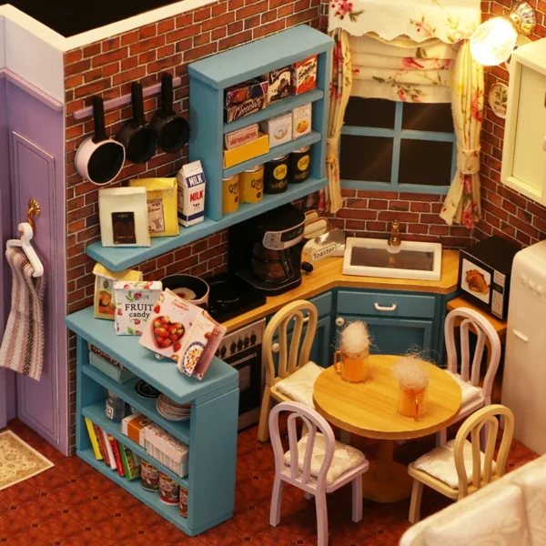 Miniature Dollhouse Kits - Monica's Apartment with Furniture DIY Christmas Gift - Image 2