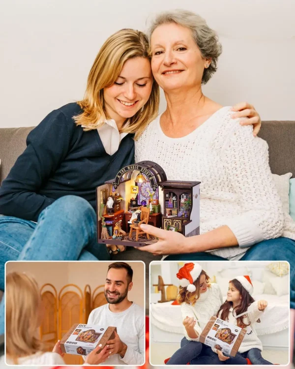 Miniature Dollhouse Kits DIY Magic Study With LED & Furniture - Image 5