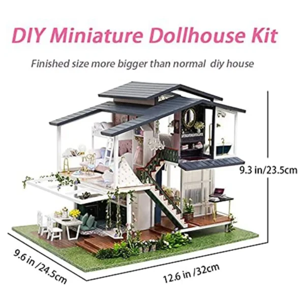 Miniature Dollhouse Kits: DIY Cottage Monet Garden French Style Villa for Valentine's Day - Image 6