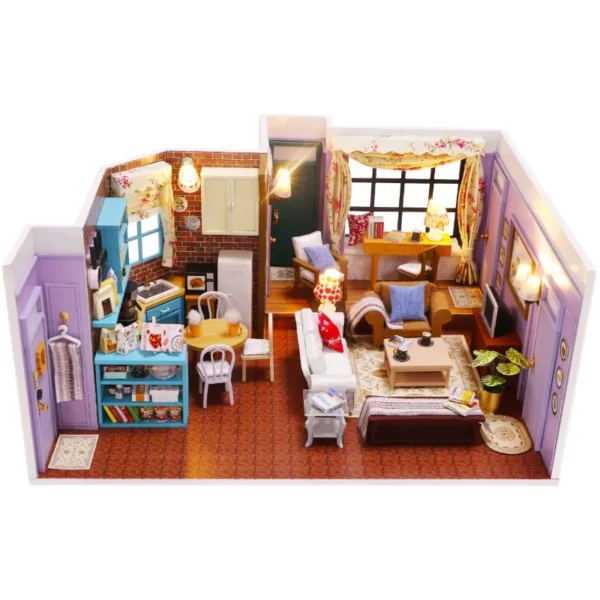 Miniature Dollhouse Kits - Monica's Apartment with Furniture DIY Christmas Gift