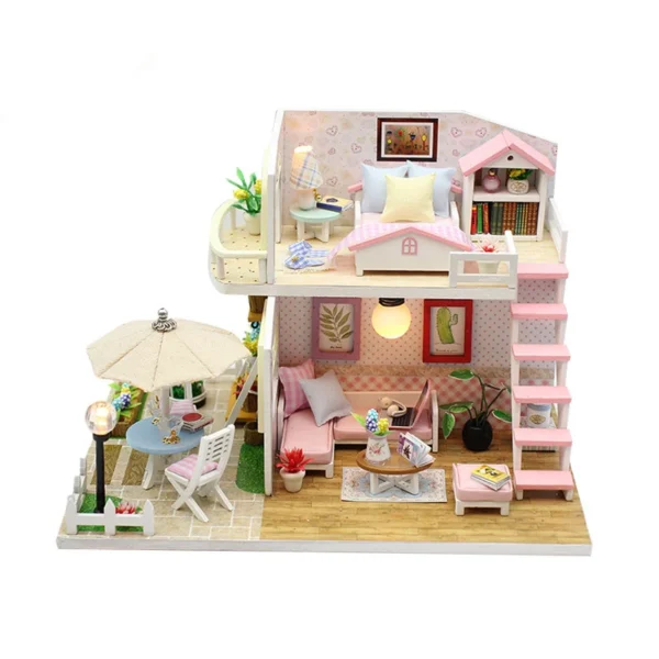 Miniature Dollhouse Kits With Furniture - DIY 3D Wooden Casa - Image 5