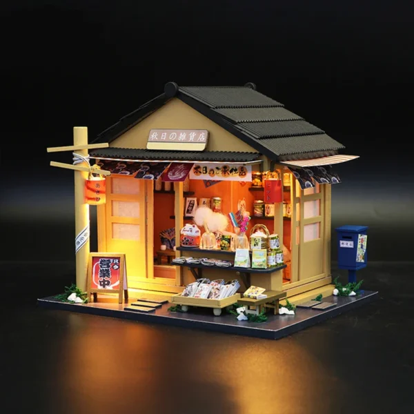 Miniature Dollhouse Kits Sushi Restaurant Wooden DIY Assembly Toys - Image 5