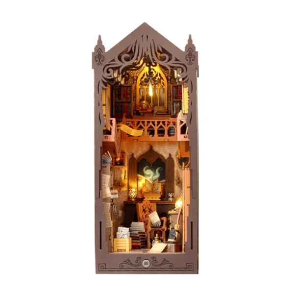 DIY Wooden Magic Library Book Nook Miniature Dollhouse Kit - Image 3