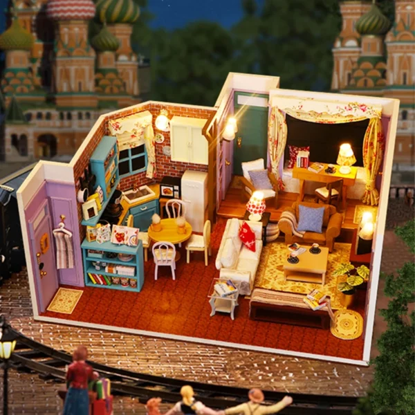 DIY Monica's Apartment Miniature Dollhouse Kit with Furniture - Great Gift - Image 2