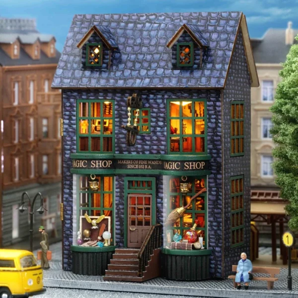 Miniature Dollhouse Kits with Furniture, Light, and Garden - Magic Shop Room Box - Image 4