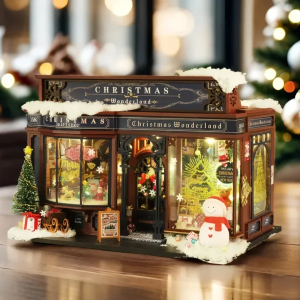 Miniature Dollhouse Kits Christmas 3D Puzzle DIY Wooden Craft Gift