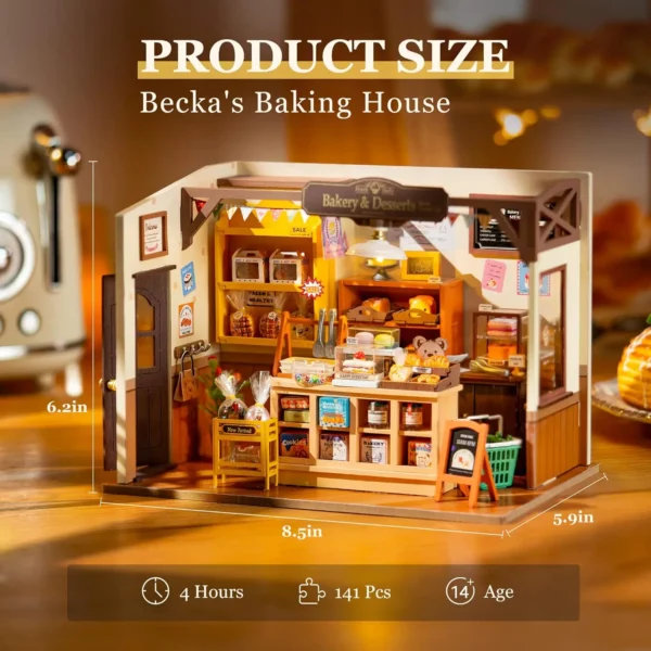 Miniature Dollhouse Kits 3D Puzzle DIY Baking House Gift - Image 5