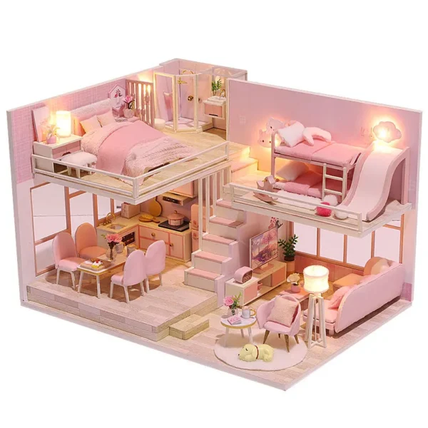 Miniature Dollhouse Kits with Furniture & Lights - DIY Puzzle Toys for Kids & Gifts - Image 4