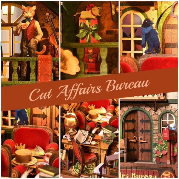 Book Nook Kit The Cat Returns DIY Wooden Puzzle Decoration Model - Image 3