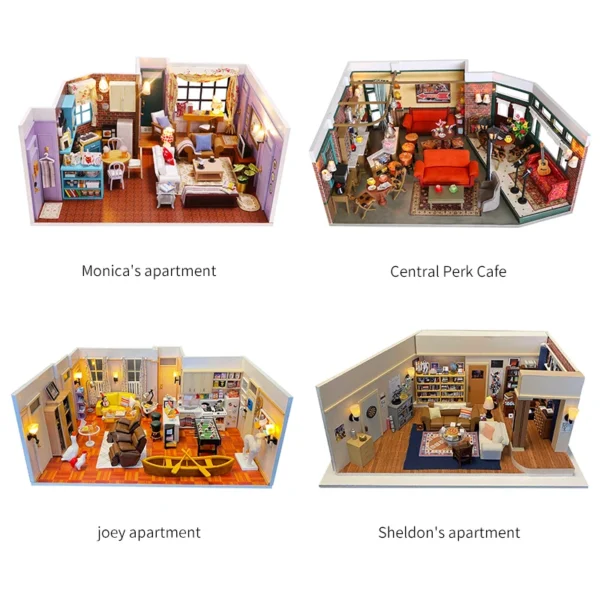 DIY Monica's Apartment Miniature Dollhouse Kit with Furniture - Great Gift - Image 6