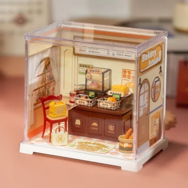 Miniature Dollhouse Kits - DIY Bakery Cottage Building Blocks for Kids' Gifts