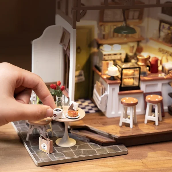 Miniature Dollhouse Kits Cafe 3D Puzzle DIY Model Craft Gift - Image 3