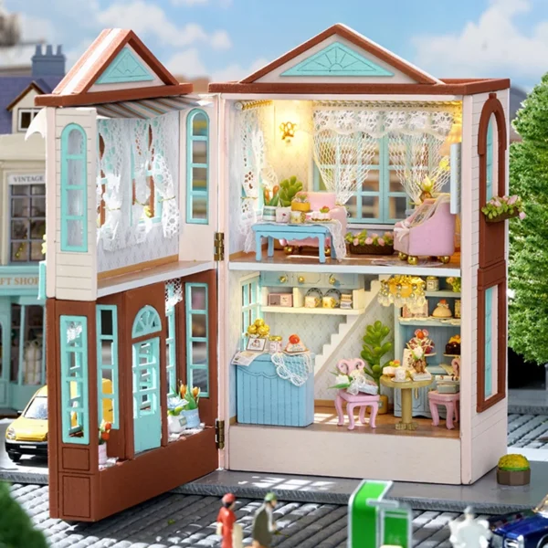 Miniature Dollhouse Kits Dessert Shop DIY 3D Puzzle, Handmade Girl Princess Toy