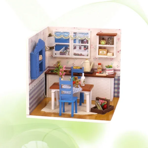 Miniature Dollhouse Kits Wooden Christmas Gift Puzzle Model House - Image 2