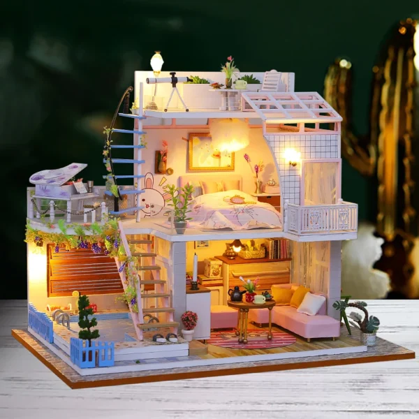 Miniature Dollhouse Kits Handmade DIY 3D Puzzle Room Model