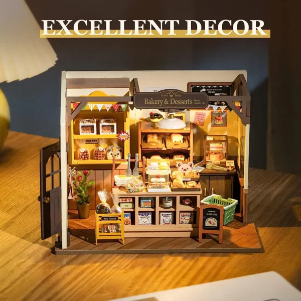 Miniature Dollhouse Kits DIY Wooden Baking House 3D Puzzle Toy - Image 5