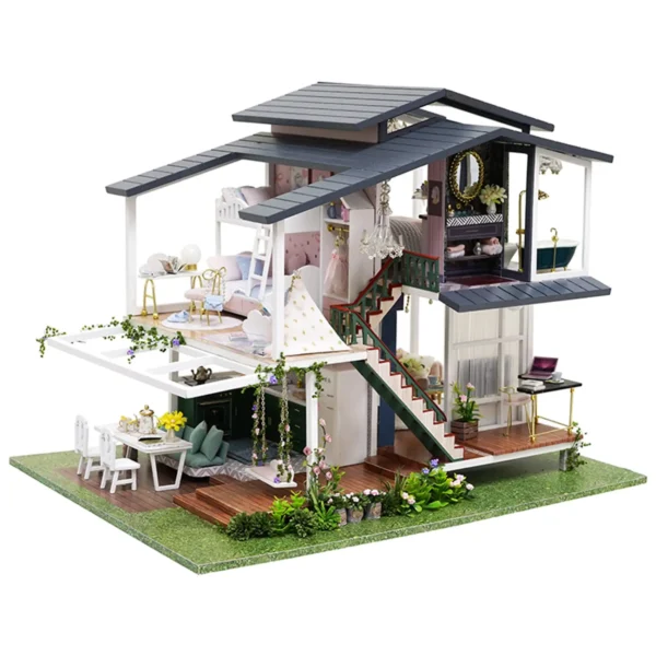 Miniature Dollhouse Kits: DIY Cottage Monet Garden French Style Villa for Valentine's Day - Image 5