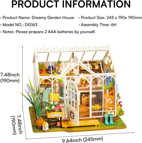 Miniature Dollhouse Kits Dreamy Garden House DIY 3D Puzzle - Image 2