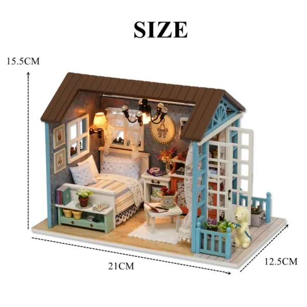 Miniature Dollhouse Kits with Furniture and LED Lights - Image 6