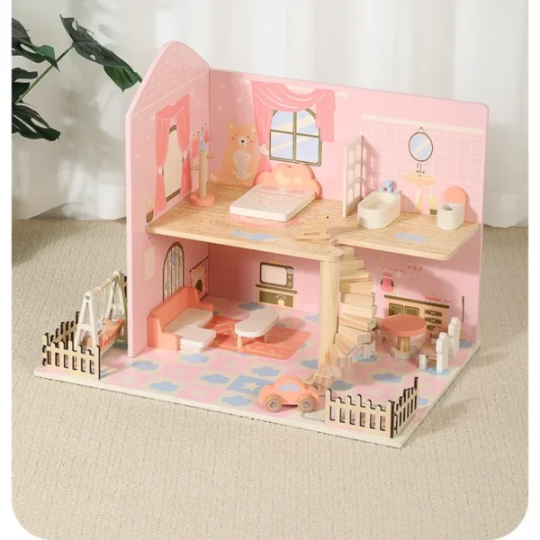 Miniature Dollhouse Kits - Children Puzzle Wooden Toys, DIY Tiny House Furniture Accessories