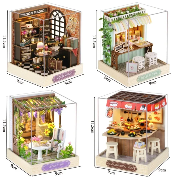 DIY Miniature Dollhouse Kits - Sushi Restaurant with LED & Furniture - Image 5