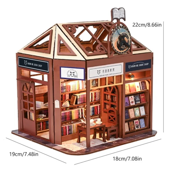 Miniature Dollhouse Kits DIY Bookstore - 3D Puzzle Home Decoration - Image 2