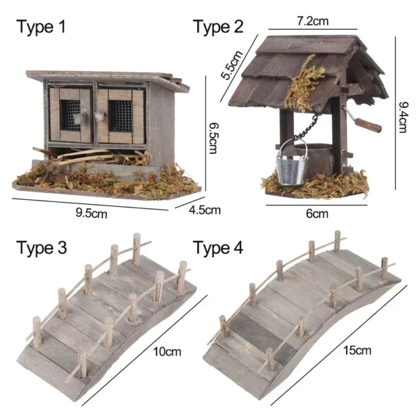 Miniature Dollhouse Kits 1:12 Scale Chicken Coop Arch Bridge - Image 5